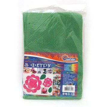 Фетр SOFT 170GSM 1,2 мм "Зелений" 10PC/OPP A4, K2733988OO170SQ014 - фото товару
