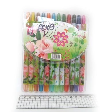 Олівці воскові Crayons "Квіти", набір 12 цв. PVC, K2735460OO8649 - фото товару