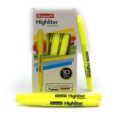 Текстовиділювач "Luxor" "Highliters" 1-3,5mm тонк. жовт., K2744030OO4141 - фото товару