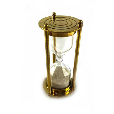 Пісочний годинник з бронзи на 1 хвилину 15 секунд. ( d-4.4 см h-9.3 см), K334897 - фото товару