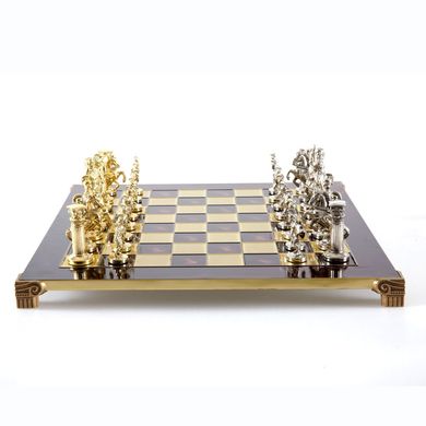S11RED шахи "Manopoulos", "Греко-римські",латунь, у дерев'яному футлярі, червоні, 44х44см, 7,4 кг, S11RED - фото товару