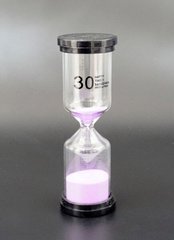 Песочные часы "Круг" стекло + пластик 30 минут Сиреневый песок, K89290187O1137476250 - фото товару