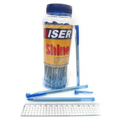 Ручка масляна Wiser "SHINE" 0,6 мм банку/30шт синя, K2734147OOshine-bl - фото товару