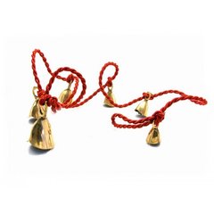 Дзвіночки бронзові на мотузці (6 шт)(120 см), K323529 - фото товару