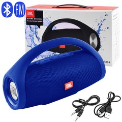 Bluetooth-колонка JBL BOOMS BOX MINI, c функцією PowerBank, speakerphone, радіо, blue, SL8021 - фото товару