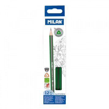 Олівець ч/гр трикутний B ТМ "MILAN" 12шт., D2,4mm, K2738649OO71230212 - фото товару