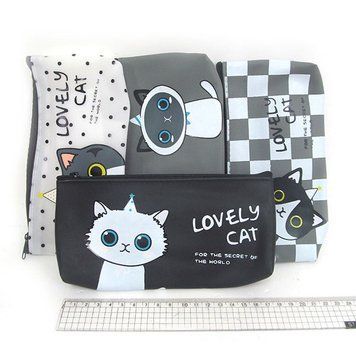 Пенал силикон. "Lovely cat" 19,5*10*3см, mix4 1шт/этик, K2740614OO3661P - фото товара