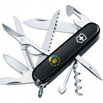 Ніж "Victorinox" Huntsman Ukraine 91мм/15функ/чорн /Україна ЄС, 1.3713.3_T1130u - фото товару