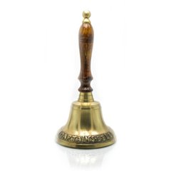 Дзвін капітанський бронзовий з дерев'яною ручкою (23х10х10 см), K32846 - фото товару