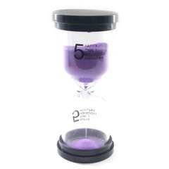 Часы песочные 5 мин фиолетовый песок (11х4,5х4,5 см), K332240E - фото товара