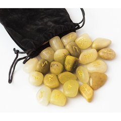 Набір РУН для ворожіння з натуральних каменів у мішечку Rune-014 Золотий Кварц, K89170180O1807717075 - фото товару