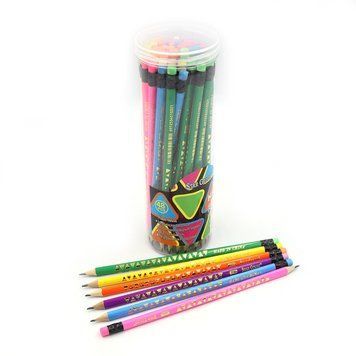 Олівець ч/гр HB "Neon" з гумкою, банка, K2757397OO0703DSCN - фото товару