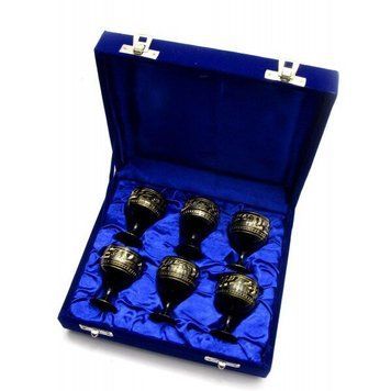 Рюмки бронзовые черные (н-р 6 шт/30мл.)(h-6)(17х19,5х5,5 см), K327831 - фото товара
