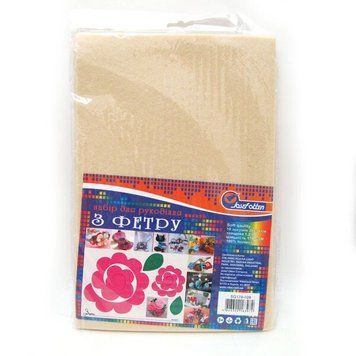 Фетр SOFT 170GSM 1,2 мм "Бежевий" 10PC/OPP A4, K2733991OO170SQ028 - фото товару