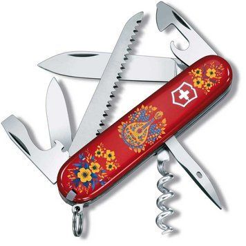 Ніж "Victorinox" Camper Ukraine 91мм/13функ/черв /Українські мотиви, 1.3613_T1370u - фото товару