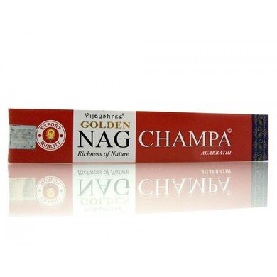 Golden Nag Champa (Vijashree)(12 шт/уп)(15 гр.)пыльцовые благовония, K323482 - фото товара