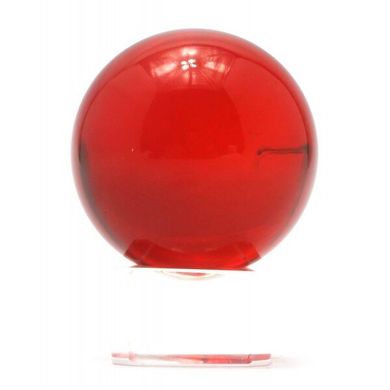 Куля кришталева на підставці червона (4 см), K328728 - фото товару