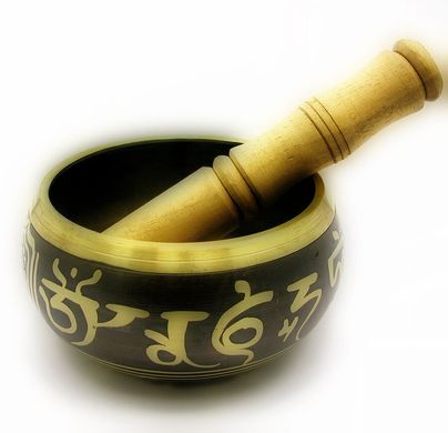 Чаша поющая с рисунком (d-15,h-8 см)(Singing Bowl Carving no.4), K318113 - фото товару