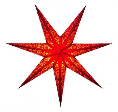 Светильник Звезда картонная 7 лучей LASER FULL GLITTER Красный, K89050115O1137471972 - фото товара
