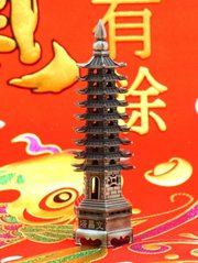 Пагода 9 ярусов силумин в сером цвете, K89180001O838133611 - фото товару