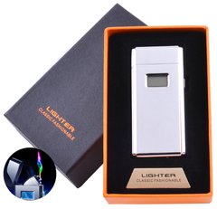 Електроімпульсна запальничка в подарунковій коробці Lighter (USB) №5005 Silver, №5005 Silver - фото товару