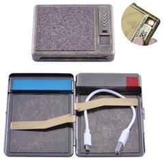 Портсигар подарочный с USB зажигалкой (Спираль накаливания, 20 сигарет) №HL-8001-4, №HL-8001-4 - фото товара