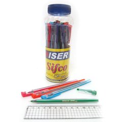 Ручка масляна Wiser "Sifco" 0,6 мм банку/30шт, корпус mix, синя, K2734150OOsifco-bl - фото товару