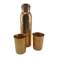 Пляшка з двома склянками з міді (30х 21х 9 см), K334972 - фото товару