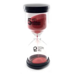 Часы песочные 5 мин красный песок (11х4,5х4,5 см), K332240C - фото товару