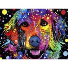 Алмазная мозаика по номерам 30*40 "Разноцветный пес" карт уп. (полотно на раме), K2754664OO61409_BGLD - фото товара