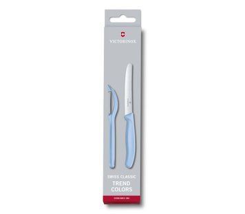 Набір кухонний "Victorinox" SwissClassic Paring Set 2шт з блакит. ручкою (ніж, овочечист, 6.7116.21L22 - фото товару