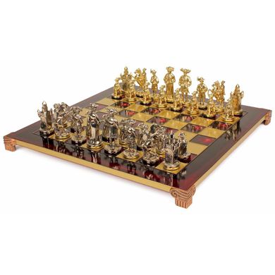 S12RED шахматы "Manopoulos", "Мушкетеры", латунь, в деревянном футляре, красные, фигуры золото/серебро, 44х44см, 8,4 кг, S12RED - фото товара