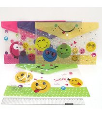 Папка-конверт с кнопкой "Smile" 18S, 33,5*23см, mix, 12шт/этик., K2736754OO4175IMG - фото товара