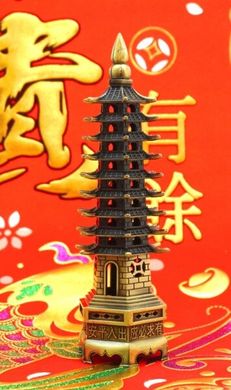 Пагода 9 ярусів силумін в бронзовому кольорі, K89180002O838133612 - фото товару