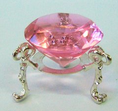 Кришталевий кристал на підставці рожевий (4 см), K320308 - фото товару