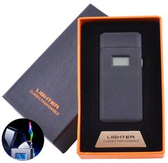 Електроімпульсна запальничка в подарунковій коробці Lighter (USB) №5005 Black (Матова), №5005 Black (Матовая) - фото товару