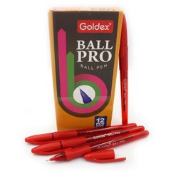 Ручка масляна Goldex Ball pro #1201 Індія Red 0,7 мм з грипом, K2730561OO1201-rd - фото товару