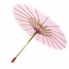 Парасолька бамбук з папером рожева (d-30 см h-23 см), K332748C - фото товару