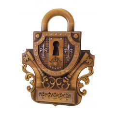 Панно "Замок с ключами" ключница, деревянное,резное, ручная роспись (30×22×2.2 см) массив дерева, K334134 - фото товара