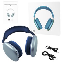 Бездротові навушники Apl Air Max P9, blue metallic, SL8171 - фото товару