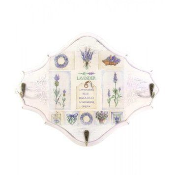 Ключница вешалка "Лаванда, таблички" массив дерева (32х25 см.), K330346 - фото товара