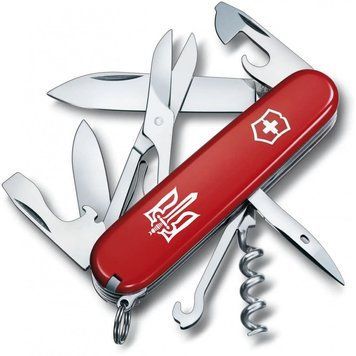 Ніж "Victorinox" Climber Ukraine 91мм/14функ/черв /Тризуб ОУН біл., 1.3703_T0300u - фото товару