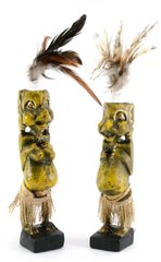 Папуасы пара резные дерево золотые (20,5х4х4 см), K329911B - фото товара