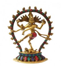 Статуэтка бронзовая Шива Натарадж с инкрустацией камнями, K89070187O1137472836 - фото товара