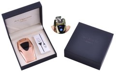 Електроімпульсна запальничка в подарунковій упаковці ArcCigarette (Подвійна блискавка, USB) №HL-39 Gold, №HL-39 Gold - фото товару