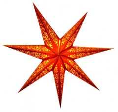Светильник Звезда картонная 7 лучей LASER FULL GLITTER L=60см. Оранжевый, K89050115O1137471977 - фото товара