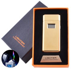 Электроимпульсная зажигалка в подарочной коробке Lighter (USB) №5005 Gold, №5005 Gold - фото товара