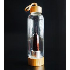 Пляшка для води з кристалом 550мл. Червоний Обсидіан, K89200179O1557471489 - фото товару