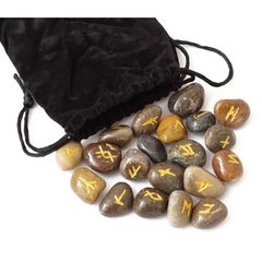Набір РУН для ворожіння з натуральних каменів у мішечку Rune-017 Маскарадний Агат, K89170183O1807717079 - фото товару