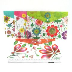Папка-конверт с кнопкой "Цветы" 18S, 33,5*23см, mix, 12шт/этик., K2736758OO4179IMG - фото товара